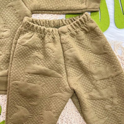 Conj. Blusa Dino com Capuz e Calça Matelasse - Verde Musgo